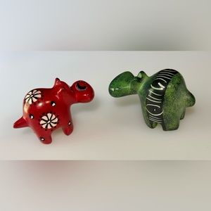 Two Soapstone Hippos handmade from Kenya, Africa